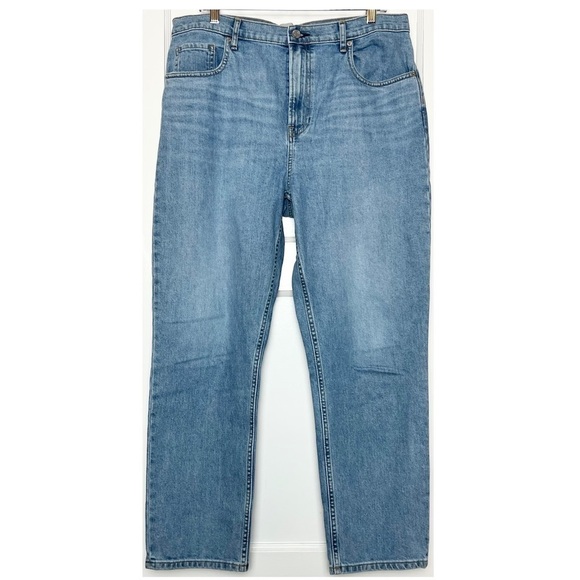 NEW EVERLANE 90s High Waist Straight Leg Distressed Stretch Denim Cheeky Jean 33 - Picture 8 of 15